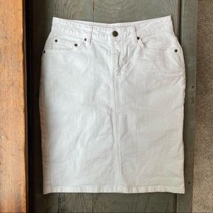 Garnet Hill white jean skirt | size 6P